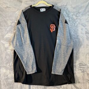 Majestic MLB SF Giants ThermaBase Black Gray Long Sleeve Shirt Size 4XLT